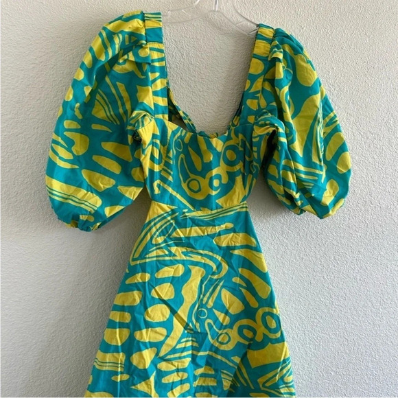Alexis Bodhi Puff Sleeve Mini Dress Blue Yellow - Picture 7 of 10